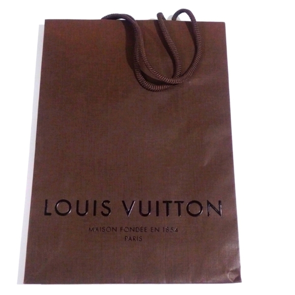 Louis Vuitton Brown and Black Empty Paper Gift Bag/Dust Bag 7.75x11x2.5 inches - Picture 1 of 10